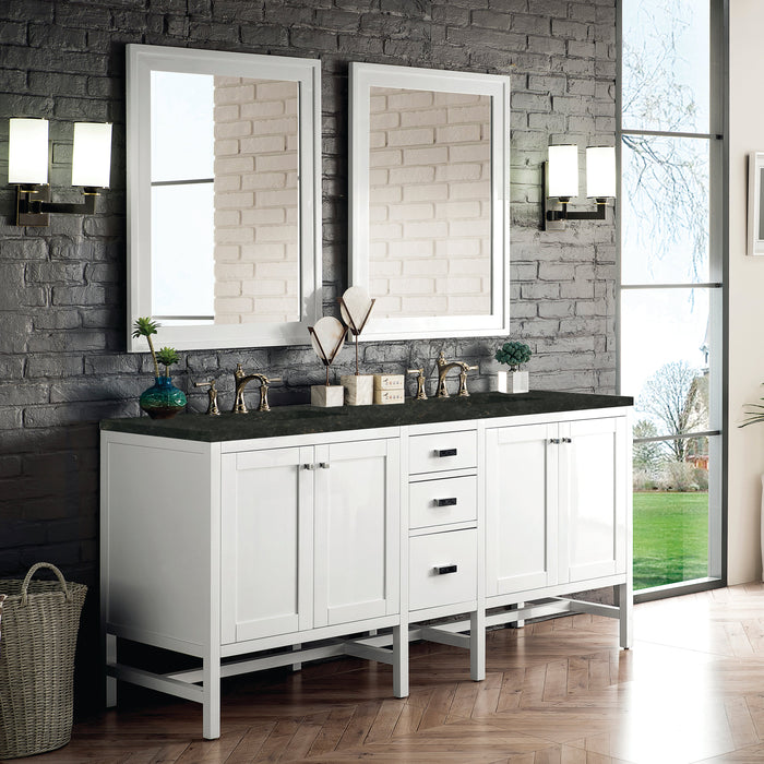 James Martin Addison 72" Double Bathroom Vanity, Glossy White