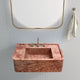 Red Travertine Honed and Filled Wall-Mount Bathroom Sink 16x30x8