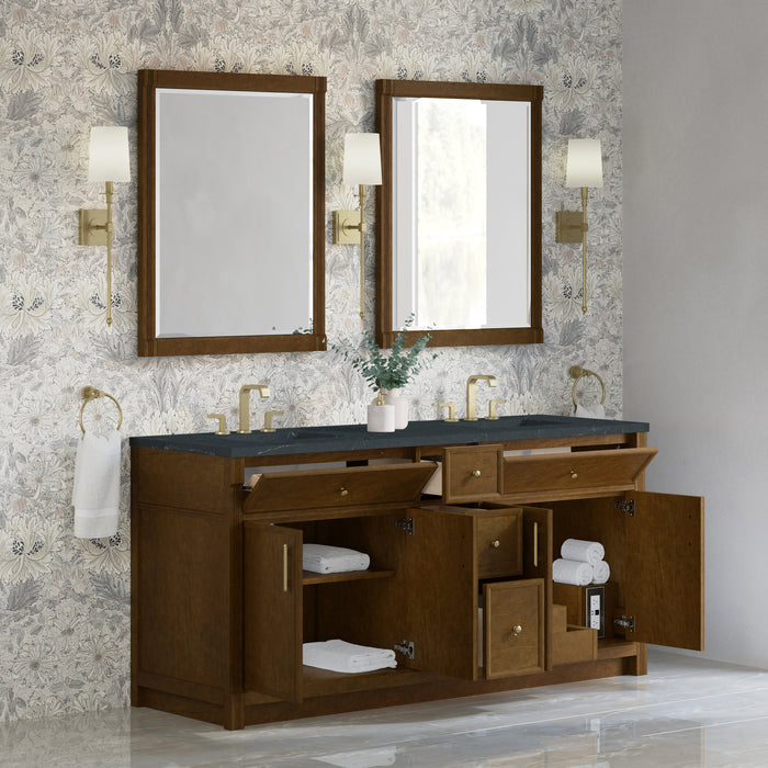 James Martin Bellshire 72" Double Bathroom Vanity, Honey Oak