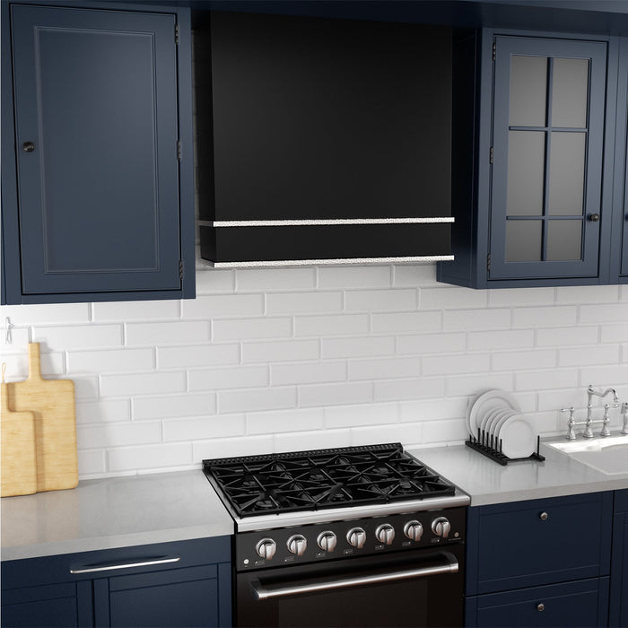 Akicon 30" Stainless Steel Wall Mount Range Hood with 600 CFM Vent Hood — AK-HS30HB-JBN-48