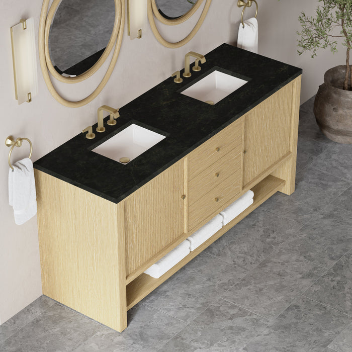James Martin Marigot 72" Double Bathroom Vanity, Sunwashed Oak