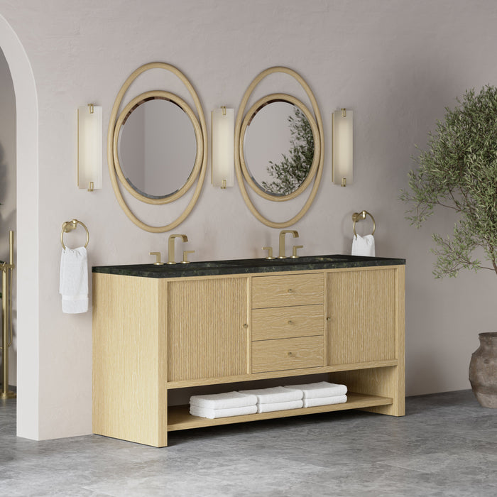 James Martin Marigot 72" Double Bathroom Vanity, Sunwashed Oak