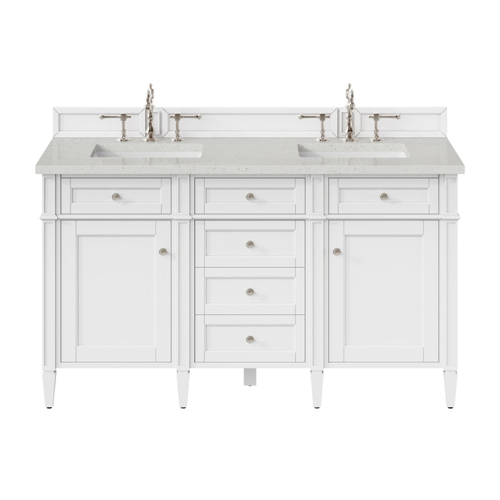James Martin Brittany 60" Double Bathroom Vanity, Bright White