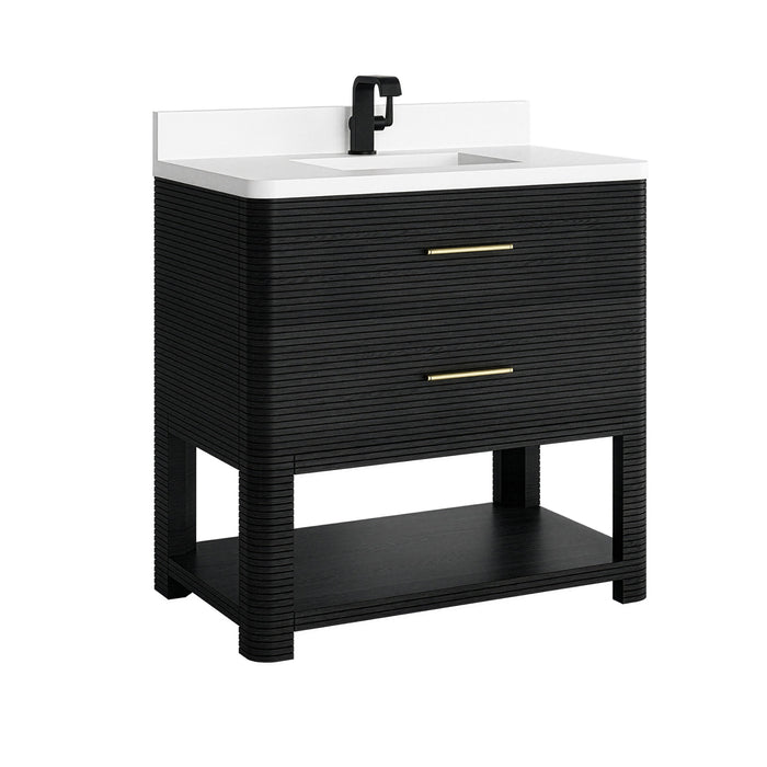 James Martin Lucian 36" Single Bathroom Vanity, Carbon Oak