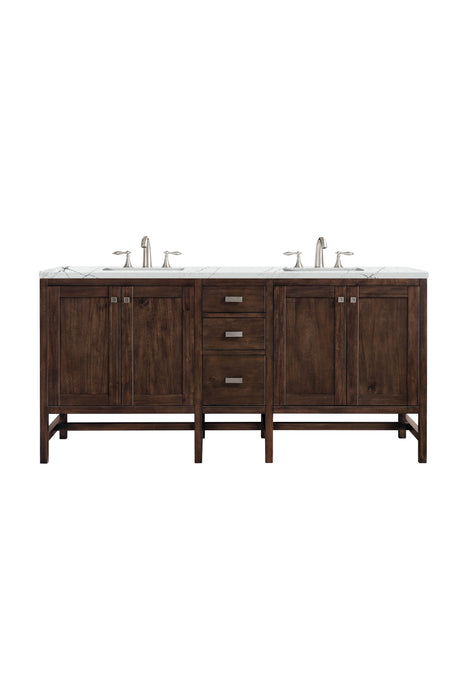 James Martin Addison 72" Double Bathroom Vanity, Mid-Century Acacia