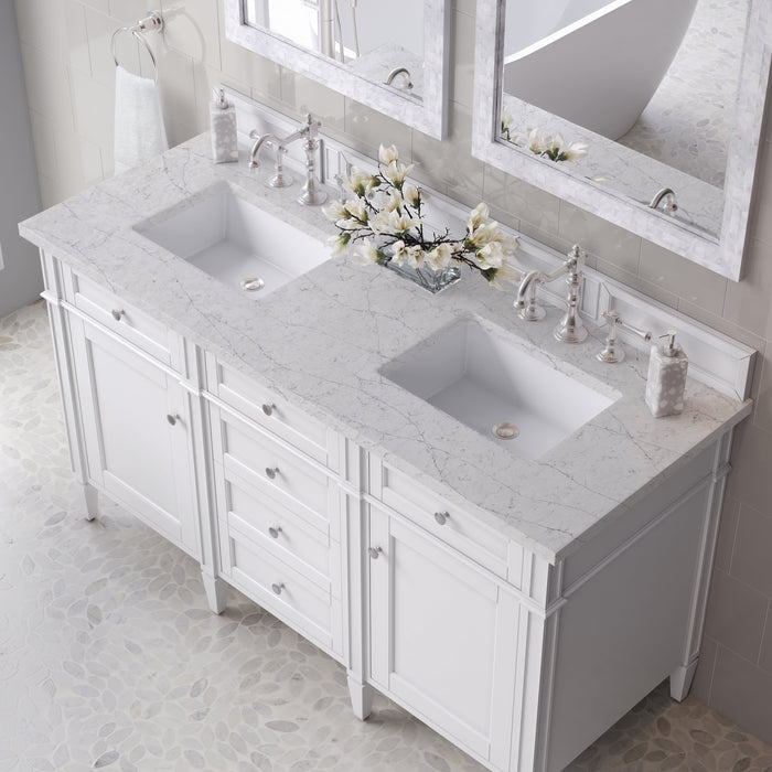 James Martin Brittany 60" Double Bathroom Vanity, Bright White
