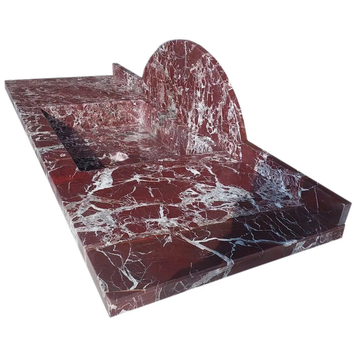 Rosso Levanto Red Marble Rectangular Wall-Mount Sink 52 inches