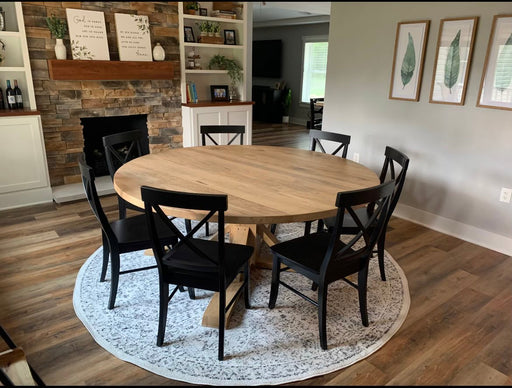 Round Trestle X Farmhouse Dining Table - Farmhouse Kitchen and Bath