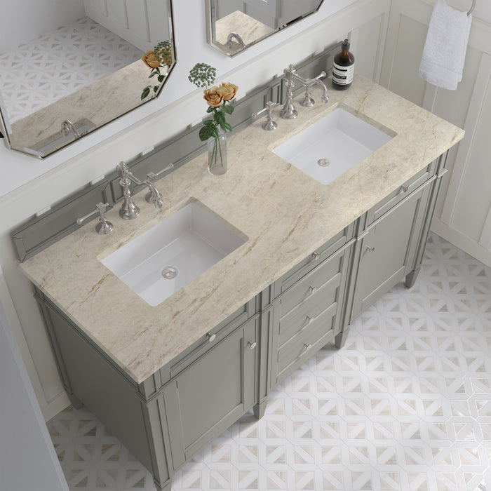 James Martin Brittany 60" Double Bathroom Vanity, Urban Gray