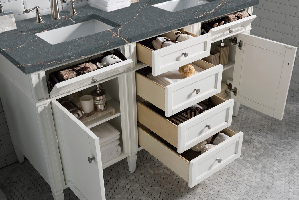 James Martin Brittany 60" Double Bathroom Vanity, Bright White