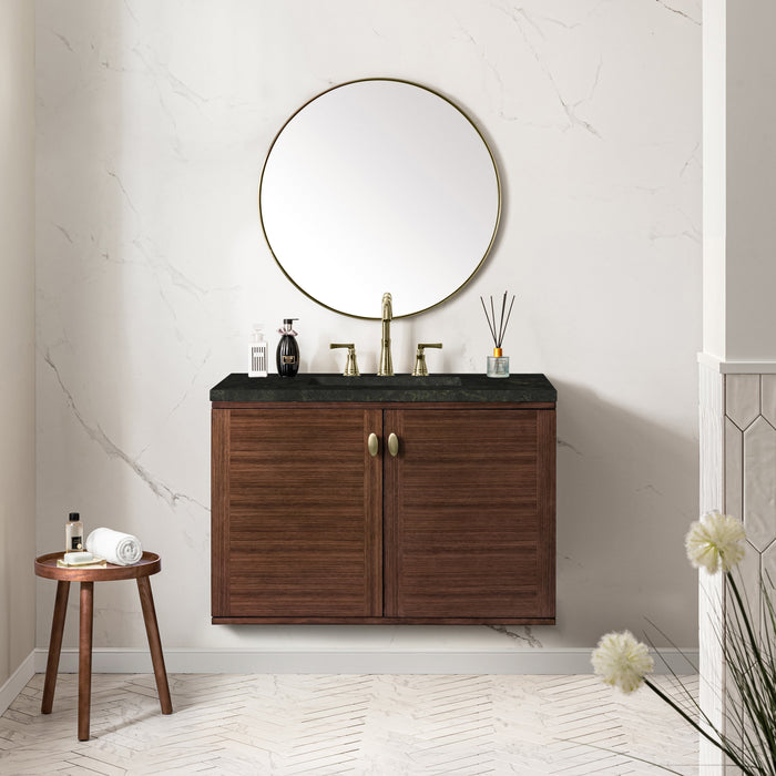 James Martin Amberly 36" Dual Mount Single Bathroom Vanity, Mid-Century Walnut
