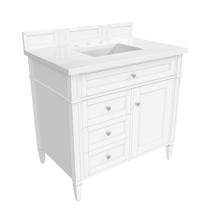 James Martin Brittany 36" Single Bathroom Vanity, Bright White