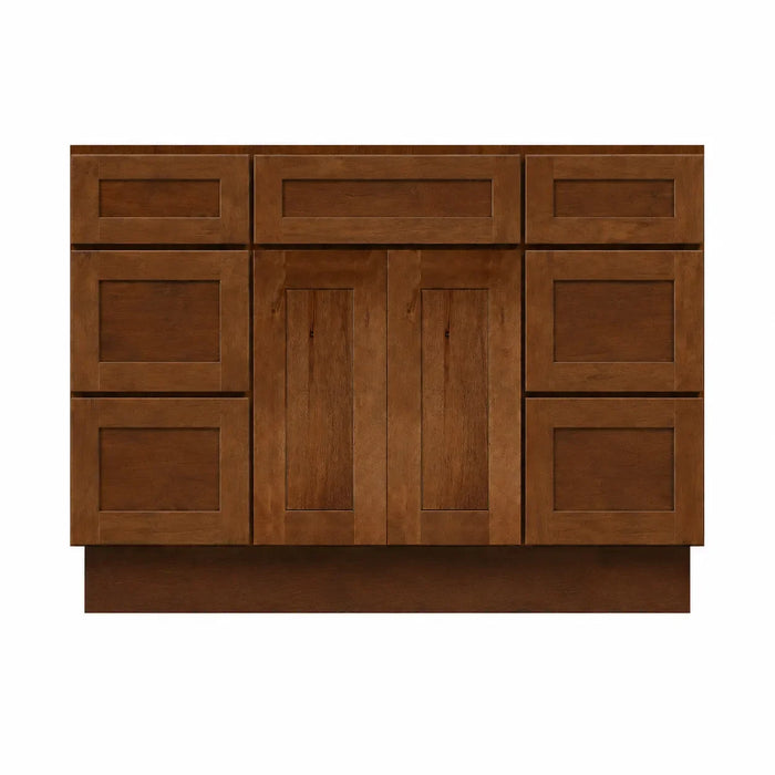 48 Inch Rustic Shaker Recessed Single Sink Bathroom Vanity with Drawers