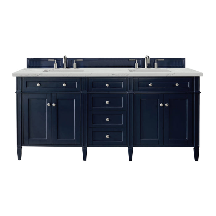 James Martin Brittany 72" Double Bathroom Vanity, Victory Blue