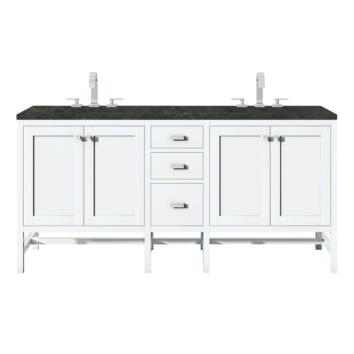 James Martin Addison 72" Double Bathroom Vanity, Glossy White