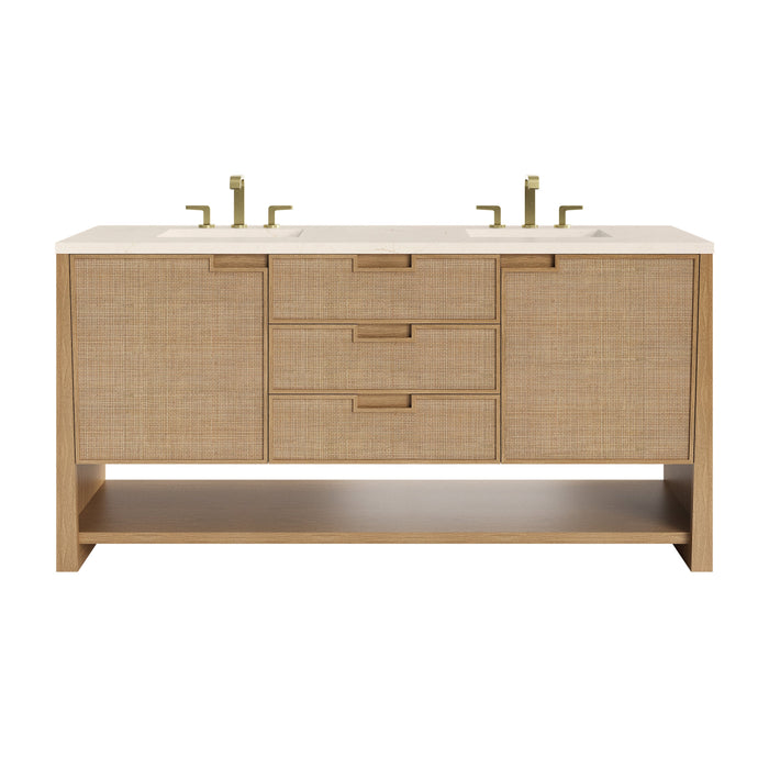 James Martin Solene 72" Double Bathroom Vanity, Seaside Oak