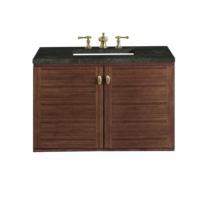 James Martin Amberly 36" Dual Mount Single Bathroom Vanity, Mid-Century Walnut