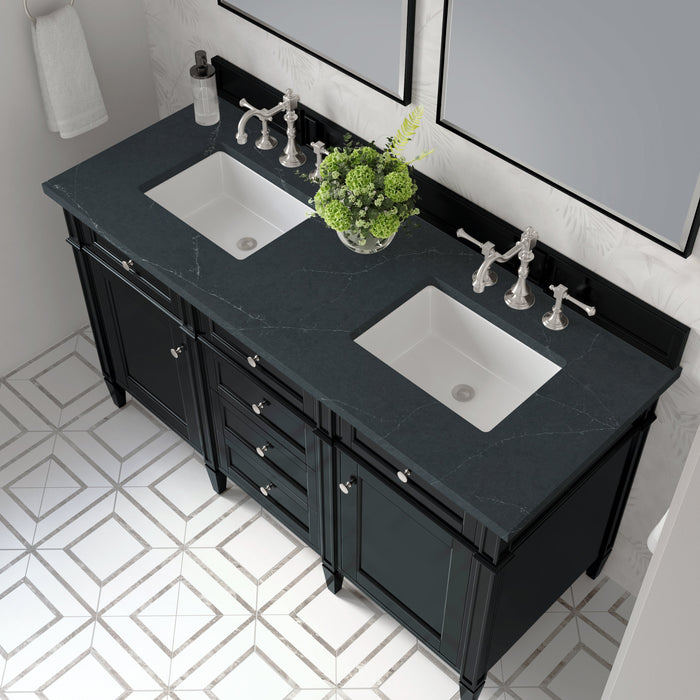 James Martin Brittany 60" Double Bathroom Vanity, Black Onyx