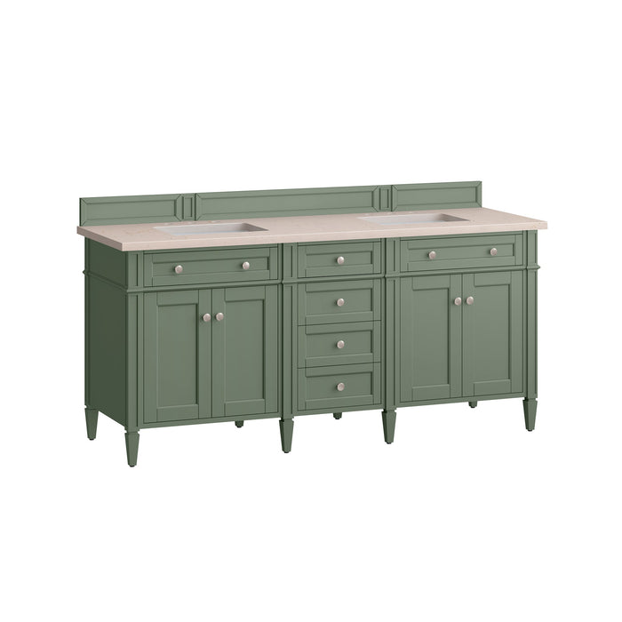James Martin Brittany 72" Double Bathroom Vanity, Smokey Celadon
