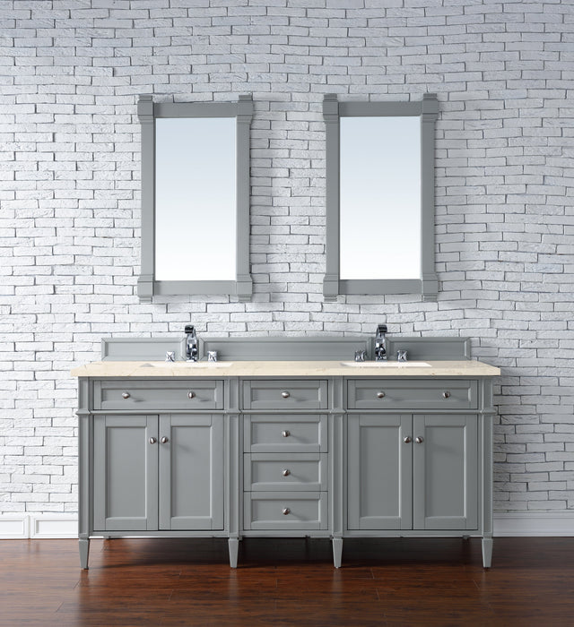 James Martin Brittany 72" Double Bathroom Vanity, Urban Gray