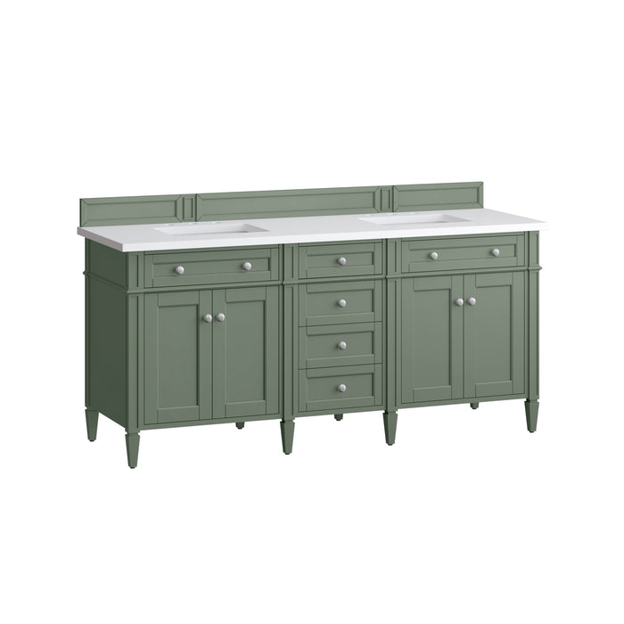 James Martin Brittany 72" Double Bathroom Vanity, Smokey Celadon