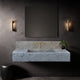 Silver Travertine Rustic Wall-mount Bathroom Sink - 8 Backsplash