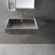 Silver Travertine Wall-mount Bathroom Sink - Split-face 16x20x5