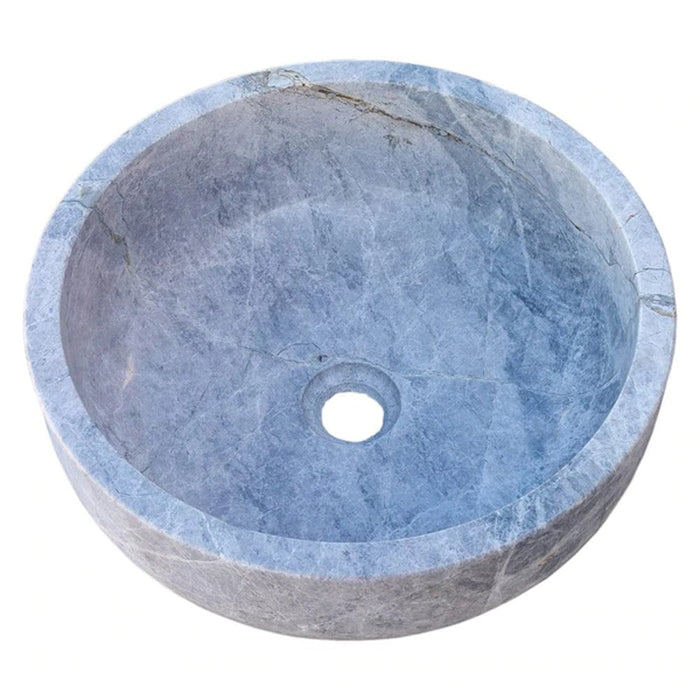 Natural Stone Sirius Silver Marble Vessel Sink Polished (D)16" (H)6"