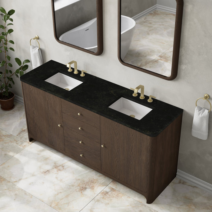 James Martin Gracyn 72" Double Bathroom Vanity, Sable