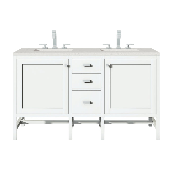 James Martin Addison 60" Double Bathroom Vanity, Glossy White