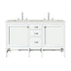James Martin Addison 60" Double Bathroom Vanity, Glossy White