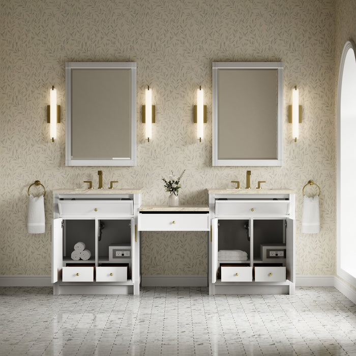 James Martin Bellshire 84" Double Bathroom Vanity, Bright White