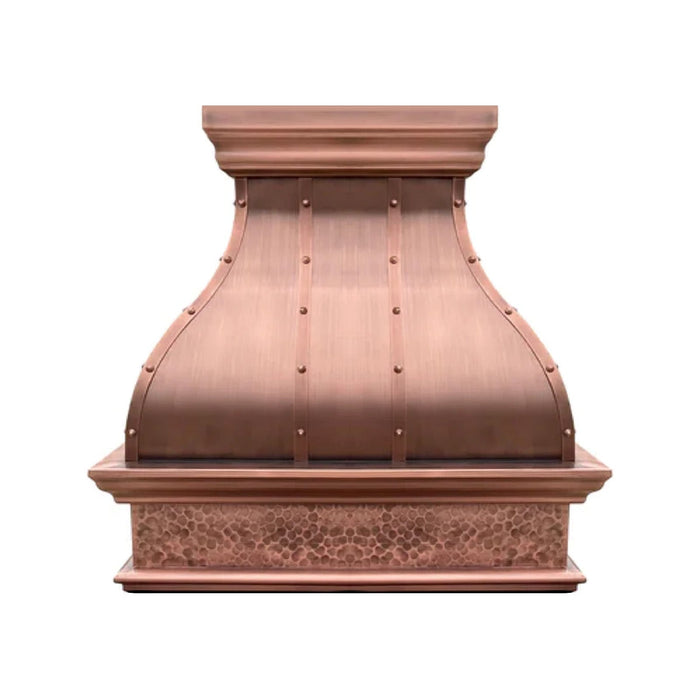 Akicon Custom Custom Copper Vent Hood with Artisan Handcrafted Detail — AKH762BA-C