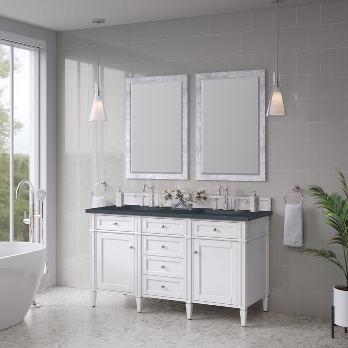 James Martin Brittany 60" Double Bathroom Vanity, Bright White