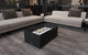 Black Marble Coffee Table with Built-in Fireplace