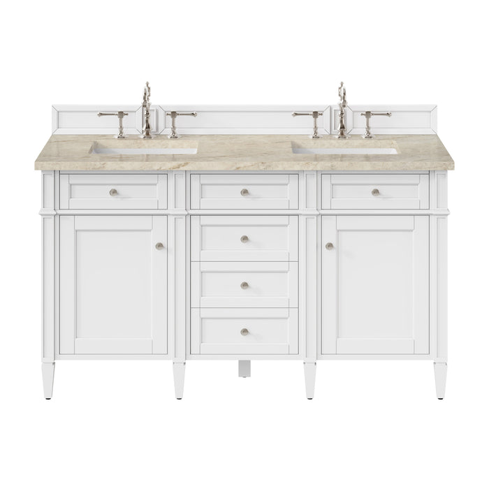 James Martin Brittany 60" Double Bathroom Vanity, Bright White
