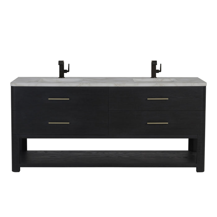 James Martin Lucian 72" Double Bathroom Vanity, Carbon Oak