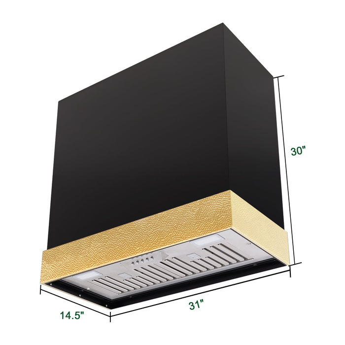 Akicon 30" Stainless Steel Wall Mount Range Hood with 600 CFM Vent Hood — AK-HS30HD-JBG-48