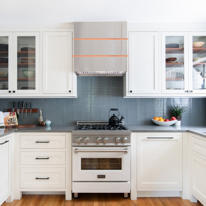 Akicon 30" Stainless Steel Wall Mount Range Hood with 600 CFM Vent Hood — AK-HS30HC-BSC-48