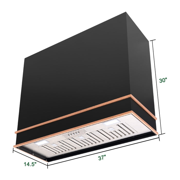 Akicon 36" Stainless Steel Wall Mount Range Hood with 600 CFM Vent Hood — AK-HS36HB-JBC-48