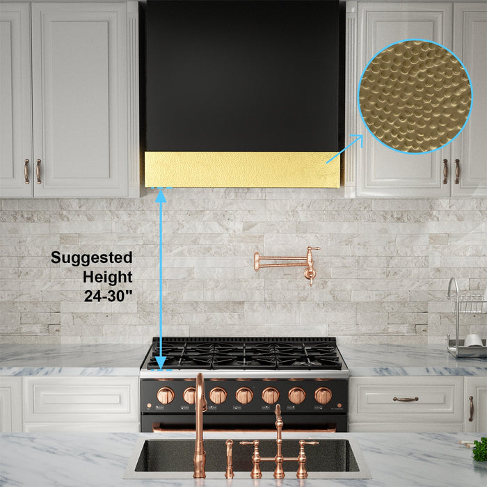 Akicon 30" Stainless Steel Wall Mount Range Hood with 600 CFM Vent Hood — AK-HS30HD-JBG-48