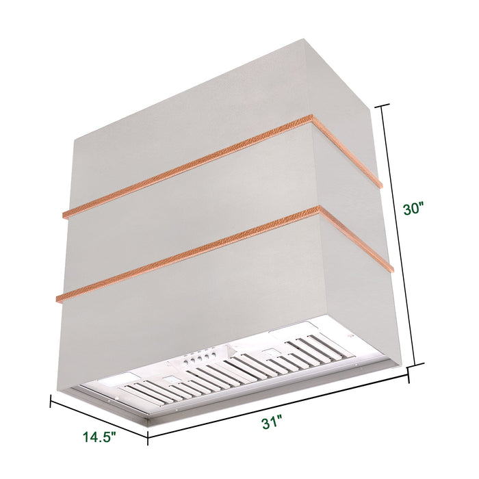 Akicon 30" Stainless Steel Wall Mount Range Hood with 600 CFM Vent Hood — AK-HS30HC-BSC-48