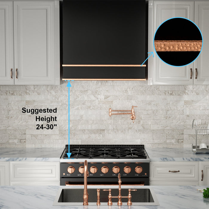 Akicon 36" Stainless Steel Wall Mount Range Hood with 600 CFM Vent Hood — AK-HS36HB-JBC-48