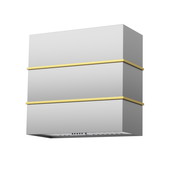 Akicon 30" Stainless Steel Wall Mount Range Hood with 600 CFM Vent Hood — AK-HS30HC-BSG-48