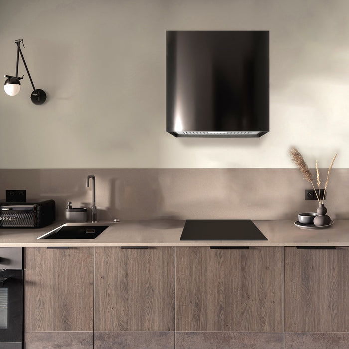 Akicon 30" Stainless Steel Wall Mount Range Hood Modern Box with 600 CFM Vent Hood — AK-HS30H-JB