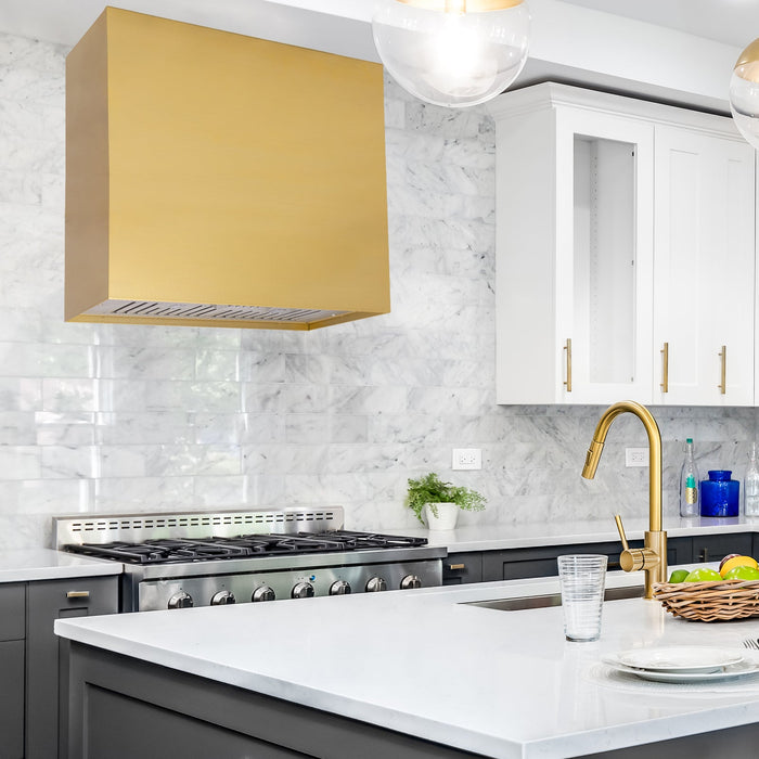 Akicon 30" Stainless Steel Wall Mount Range Hood Modern Box with 600 CFM Vent Hood — AK-HS30H-MG
