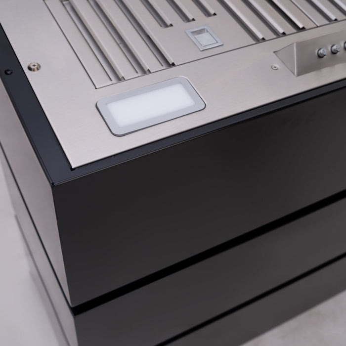 Akicon 30" Stainless Steel Wall Mount Range Hood, 3 Stacks Kitchen Hood with 600 CFM Vent Motor — AK-HS30L-JB