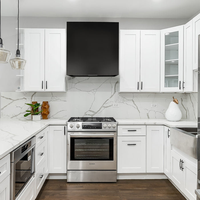 Akicon 30" Stainless Steel Wall Mount Range Hood Modern Box with 600 CFM Vent Hood — AK-HS30H-JB