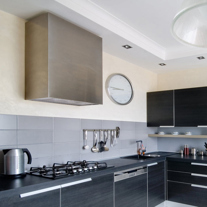 Akicon 30" Stainless Steel Wall Mount Range Hood Modern Box with 600 CFM Vent Hood — AK-HS30H-BS