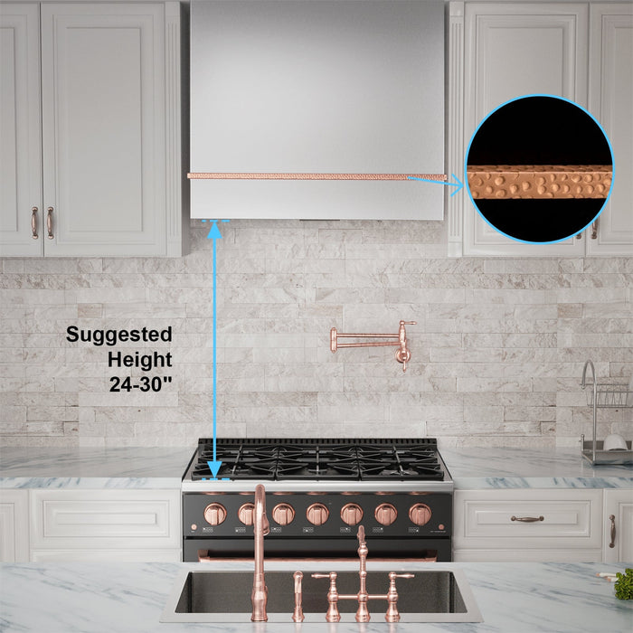 Akicon 36" Stainless Steel Wall Mount Range Hood with 600 CFM Vent Hood - AK-HS36HA-BS